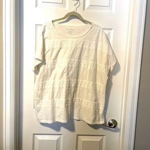 Chico’s off white short sleeves round neck. 100%Cotton Top size 3